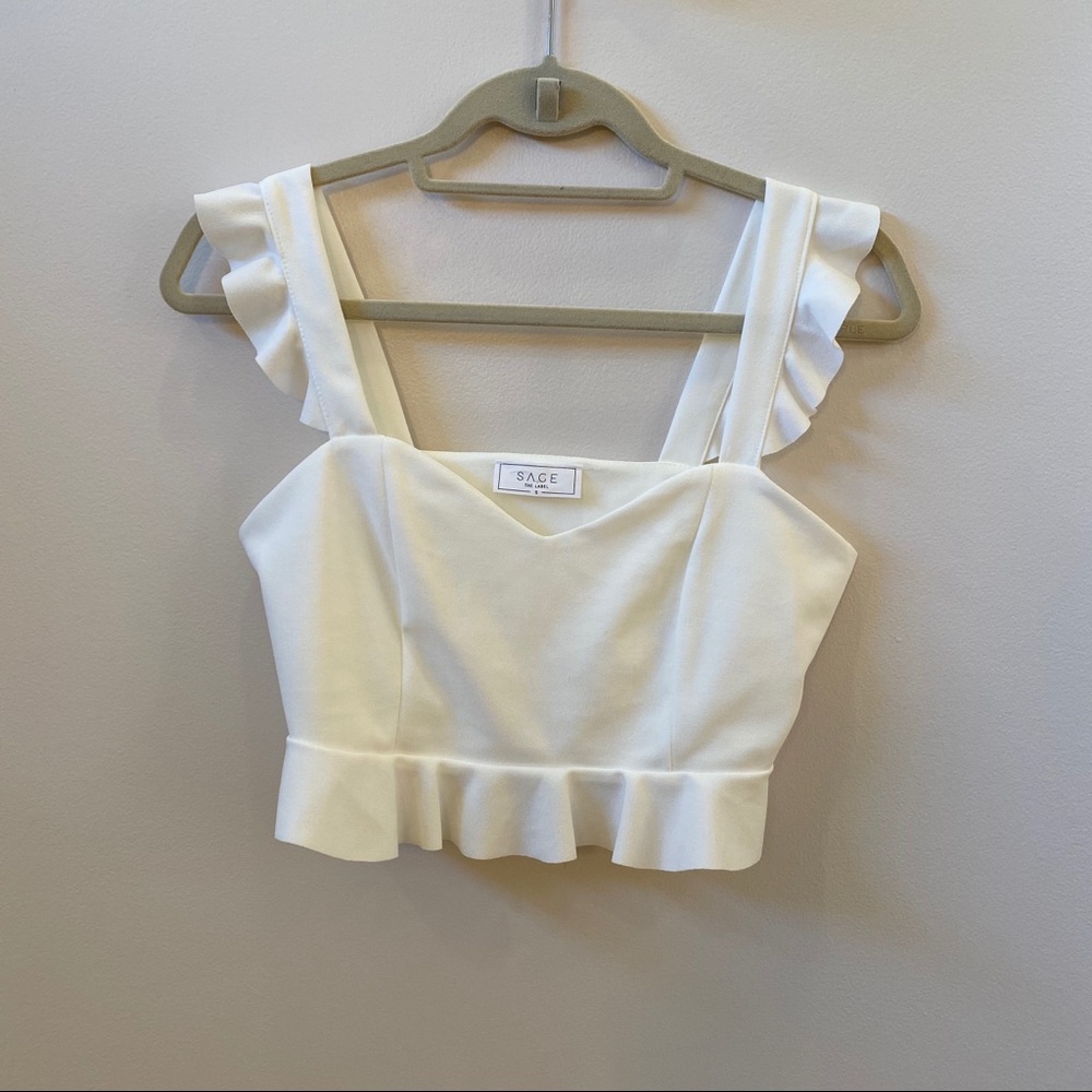 SAGE THE LABEL White Crop Top